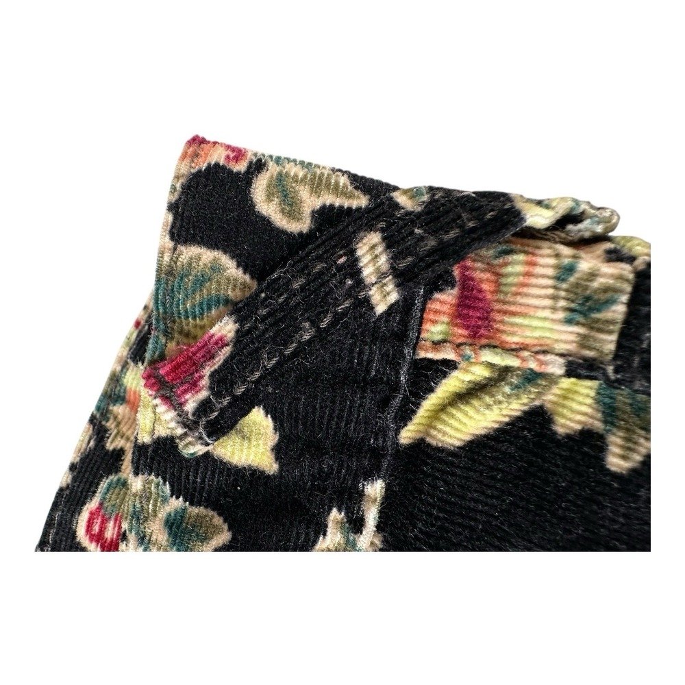 Free People Size‎ 27 Corduroy Black Floral Pants Jeans Slim Straight - Picture 6 of 16
